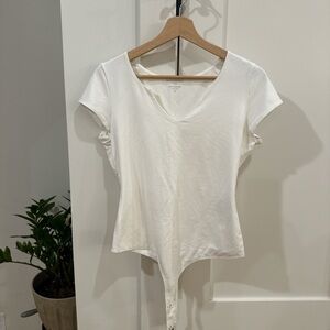 Banana Republic White V-Neck Bodysuit